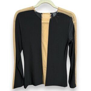 Norma Kamali Women Snake Mesh Black Long Sleeve top